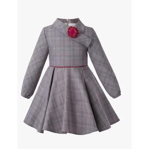 Pettigirl England Gray Plaid Dress sz 4 New